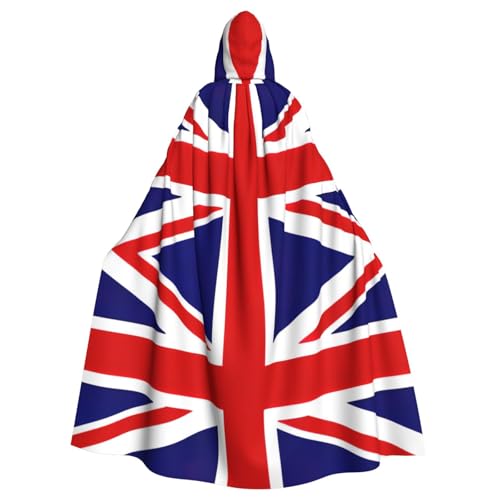 Umhang mit Kapuze und Fliege, mit UK-Flagge, Uni, für Erwachsene, übergroßes Halloween-Kostüm, Rollenspiel Umhang mit Kapuze und Fliege, mit UK-Flagge, Uni, für Erwachsene, übergroßes Halloween-Kostüm, Rollenspiel von BREAUX