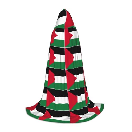 Umhang mit Palästina-Flagge, für Herren und Damen, mit Kapuze, stilvoller und vielseitiger Kapuzenponcho für alle Jahreszeiten von BREAUX