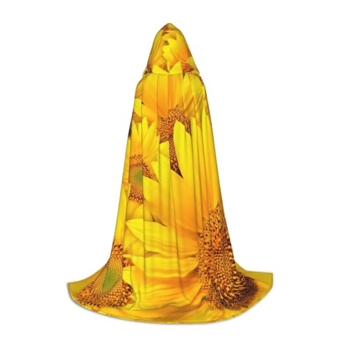 Umhang mit vielen Sonnenblumen-Aufdruck, für Herren und Damen, stilvoller und vielseitiger Kapuzenponcho für alle Jahreszeiten Umhang mit vielen Sonnenblumen-Aufdruck, für Herren und Damen, stilvoller und vielseitiger Kapuzenponcho für alle Jahreszeiten von BREAUX