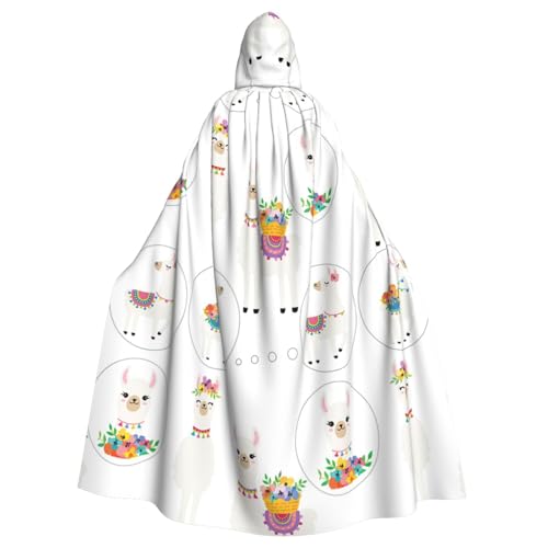 Uni Erwachsene Kapuzenumhang mit Fliege, mit Lama-Druck, übergroßer Halloween-Kostüm, Umhang, Rollenspiel Uni Erwachsene Kapuzenumhang mit Fliege, mit Lama-Druck, übergroßer Halloween-Kostüm, Umhang, Rollenspiel von BREAUX