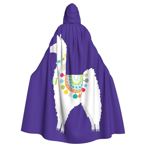 Uni Erwachsene Kapuzenumhang mit Fliege, mit Lama-Druck, übergroßer Halloween-Kostüm, Umhang, Rollenspiel Uni Erwachsene Kapuzenumhang mit Fliege, mit Lama-Druck, übergroßer Halloween-Kostüm, Umhang, Rollenspiel von BREAUX