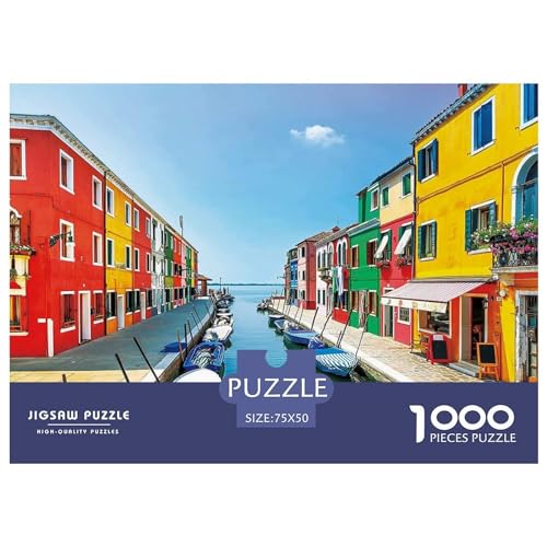 Venedig-Stadt-Puzzle für Erwachsene, 1000 Teile, Spielzeug, Familien-Puzzlespiele, Geburtstagsgeschenke, Puzzle für Jungen und Mädchen, 1000 Teile (75 x 50 cm) von BREAUX