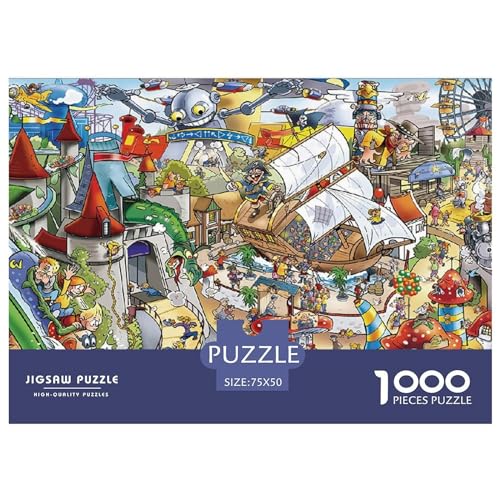 Vergnügungspark-Puzzle, 1000 Teile, kreatives rechteckiges großes Familienpuzzlespiel, Kunstwerk für Erwachsene, 1000 Teile (75 x 50 cm) von BREAUX