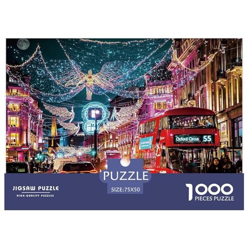 Weihnachten in der Regent Street, Puzzle für Erwachsene, 1000 Teile, Spielzeug, Familienpuzzlespiele, Geburtstagsgeschenke, Puzzle für Jungen und Mädchen, 1000 Teile (75 x 50 cm) von BREAUX
