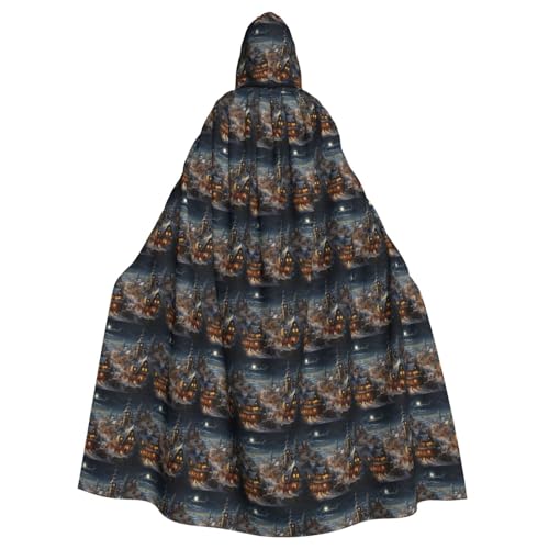 Weihnachtsdruck Uni Erwachsene Kapuzenumhang mit Fliege, übergroßes Halloween-Kostüm, Umhang, Rollenspiel Weihnachtsdruck Uni Erwachsene Kapuzenumhang mit Fliege, übergroßes Halloween-Kostüm, Umhang, Rollenspiel von BREAUX