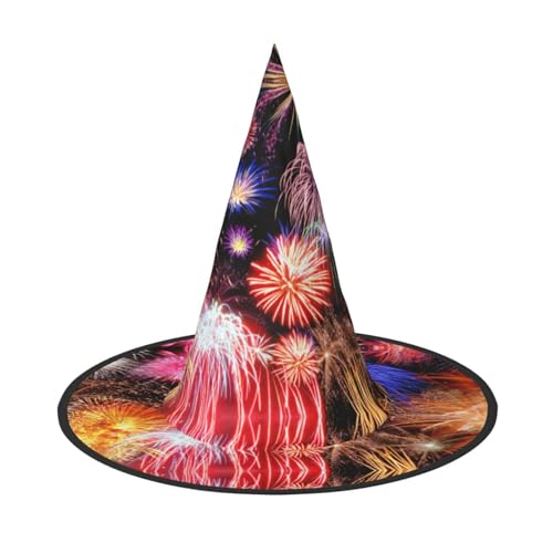 Wunderschönes Feuerwerk Druck Halloween Hexe und Zauberer Hut Hexenkostüm für Themendekoration Halloween Party von BREAUX