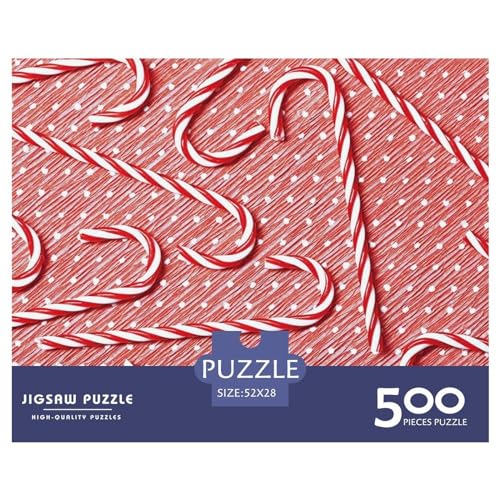 Zuckerstangen-Puzzle aus Holz für Erwachsene, 500 Teile, rechteckiges Puzzle, Geschenke für Erwachsene, Spiel 500 Teile (52 x 38 cm) von BREAUX
