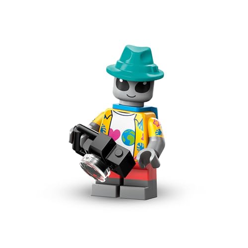 Alien-Tourist (Alien Tourist), Lego Minifiguren Serie 26 Weltraum (Series 26 Space), einzelne Sammelfigur, Complete Set with Stand and Accessories, CMF (col26-3) von BRICK Flip
