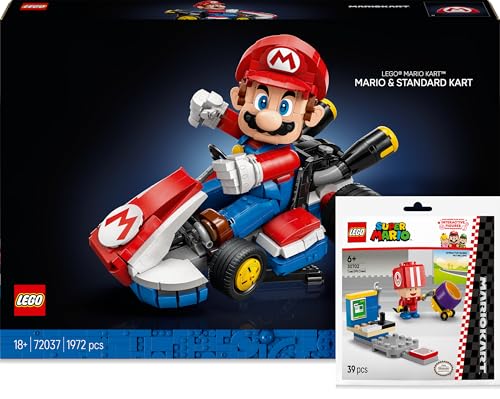 BRICK Flip Lego Mario Kart: Mario & Standard-Kart (72037) mit Lego Toad Polybag-Geschenk (30702) von BRICK Flip