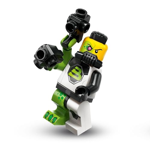 Blacktron II Mutant, Lego Minifiguren Serie 26 Weltraum (Series 26 Space), einzelne Sammelfigur, Complete Set with Stand and Accessories, CMF (col26-12) von BRICK Flip