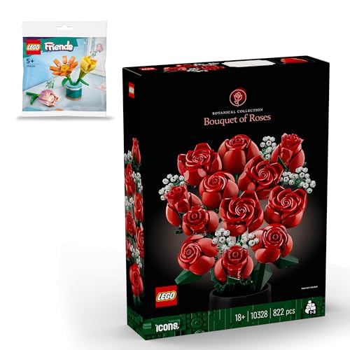 Lego 2er Set: 10328 Rosenstrauß & 30634 Freundschaftsblumen von BRICK Flip