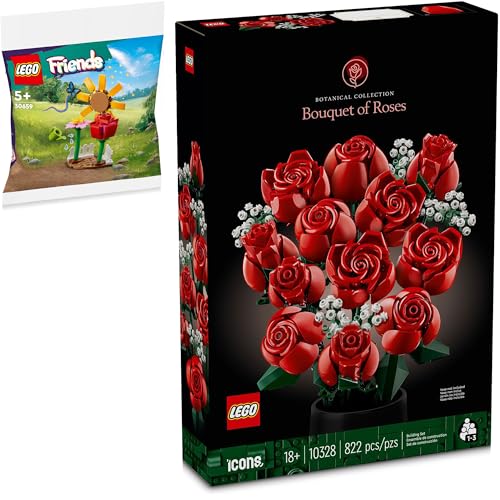 Lego 2er Set: 10328 Rosenstrauß & 30634 Freundschaftsblumen von BRICK Flip