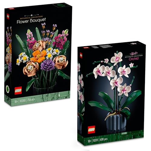 Lego Blumen 2er Set: 10280 Blumenstrauß & 10311 Orchidee, Heimdeko, Botanical Collection, Icons, Einzigartige Muttertag Geschenkidee von BRICK Flip