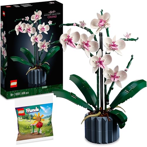 Lego Orchidee 10311: Blumen Deko Set Mit Polybag - Klemmbausteine Blumenstrauß für Erwachsene Aus der Botanical Collection, Orchideen Blume Inkl. Blumengarten 30659 von BRICK Flip