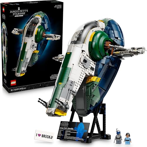 Lego Jango Fett Starship - Starwars Slave 1 Lego 75409, Jango Fetts Sternenschiff der Firespray-Klasse (inkl. bedruckter Fliese) von BRICK Flip