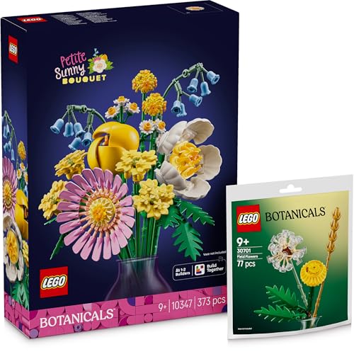 Lego Kleiner Sommerstrauß mit Feldblumen Polybag: Lego Flowers für Erwachsene aus der Botanical Collection - Botanicals Blumenstrauß 10347 inkl. Feldblumen 30701 von BRICK Flip