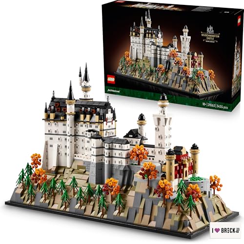 Lego Schloss Neuschwanstein 21063 - Schloss Neuschwanstein Lego Architecture Set, inkl. bedruckter Fliese, August Neuheiten 2025 von BRICK Flip
