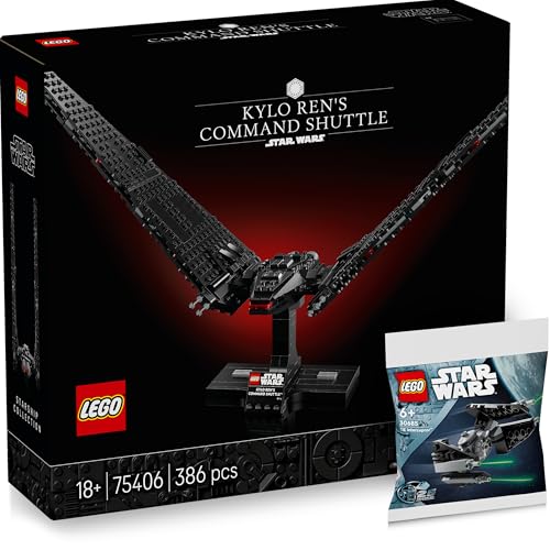 Lego Star Wars Kylo Ren Kommandoshuttle mit Tie-Interceptor Polybag – Kylo Ren Lego Shuttle und TIE Fighter Polybag, Lego 75406 & 30685 von BRICK Flip