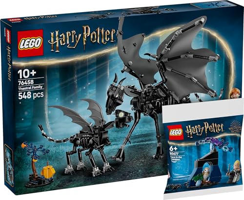 Lego Thestralfamilie, Lego 76458 - Spielfiguren mit beweglichen Flügeln, Köpfen und Beinen, inkl. Draco im Verbotenen Wald Polybag (30677) von BRICK Flip
