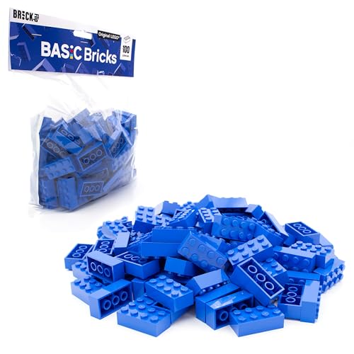 Original Lego Basic Bricks | 100 PCS 2x4 Stein (3001) (Blau) von BRICK Flip
