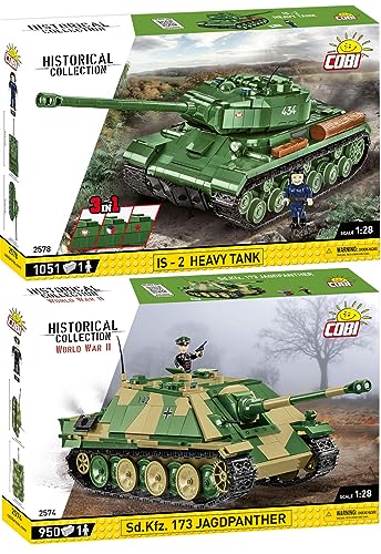 BRICKCOMPLETE COBI 2er Set: 2574 Jagdpanzer (SD.KFZ.173) & 2578 is-2 3IN1 von BRICKCOMPLETE