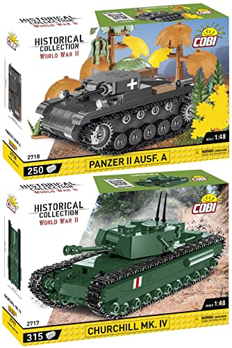 BRICKCOMPLETE COBI 2er Set: 2717 Churchill MK.IV & 2718 Panzer II AUSF. A von BRICKCOMPLETE