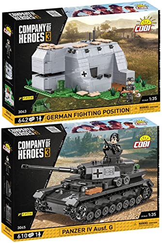 BRICKCOMPLETE COBI 2er Set: 3043 German Fighting Position & 3045 Panzer IV AUSF.G von BRICKCOMPLETE