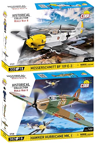 BRICKCOMPLETE COBI 2er Set: 5728 Hawker Hurricane MK.I & 5727 Messerschmitt BF 109 E-3 von BRICKCOMPLETE