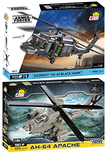 BRICKCOMPLETE COBI 2er Set: 5817 Sikorsky Black Hawk & 5808 AH-64 Apache von BRICKCOMPLETE