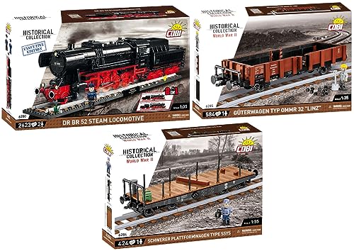 BRICKCOMPLETE COBI 3er Set: 6280 DR BR 52 Steam Locomotive 2in1 - Executive Edition, 6284 Schwerer Plattformwagen Type SSYS & 6285 Güterwagen Typ Ommr 32 Linz BRICKCOMPLETE COBI 3er Set: 6280 DR BR 52 Steam Locomotive 2in1 - Executive Edition, 6284 Schwerer Plattformwagen Type SSYS & 6285 Güterwagen Typ Ommr 32 Linz von BRICKCOMPLETE