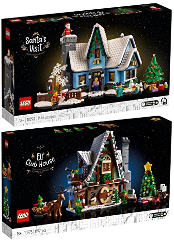 Lego 2er Set: 10293 Besuch des Weihnachtsmanns & 10275 Elfen-Klubhaus von BRICKCOMPLETE
