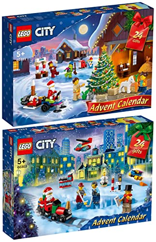 LEGO 2er Set: 60352 City Adventskalender 2022 & 60303 City Adventskalender 2021 von BRICKCOMPLETE