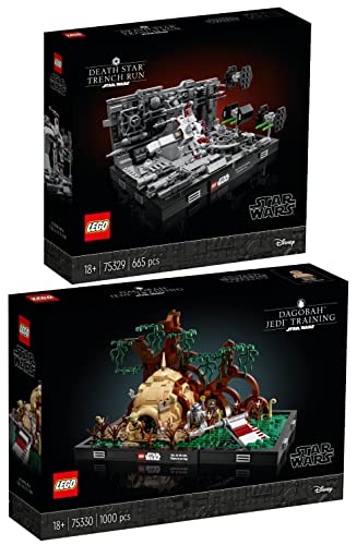 Lego 2er Set: 75329 Death Star Trench Run Diorama & 75330 Jedi Training auf Dagobah Diorama von BRICKCOMPLETE