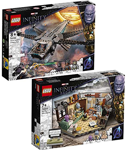 Lego 2er Set: 76200 Bro Thors neues Asgard V29 & 76186 Black Panthers Libelle von BRICKCOMPLETE