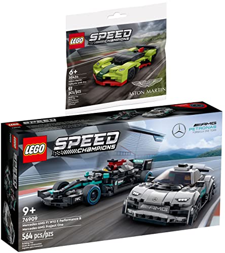 Lego 2er Set: 76909 Mercedes-AMG F1 W12 E Performance & Mercedes-AMG Project One & 30434 Aston Martin Valkyrie AMR Pro von BRICKCOMPLETE