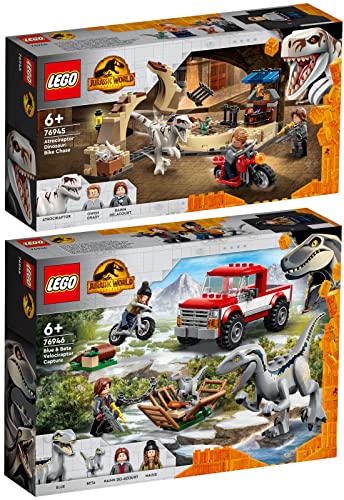 Lego 2er Set: 76945 Atrociraptor: Motorradverfolgungsjagd & 76946 Blue & Beta in der Velociraptor-Falle von BRICKCOMPLETE