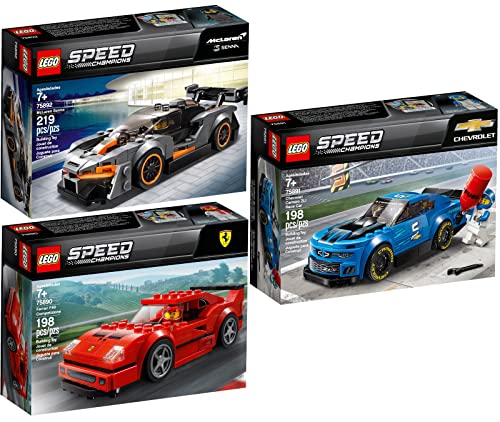 Lego 3er Set: 75890 Ferrari F40 Competizione, 75891 Rennwagen Chevrolet Camaro ZL1 & 75892 McLaren Senna von BRICKCOMPLETE