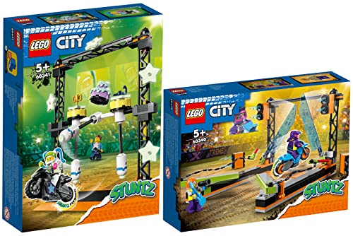 Lego City 2er Set: 60340 Hindernis-Stuntchallenge & 60341 Umstoß-Stuntchallenge von BRICKCOMPLETE