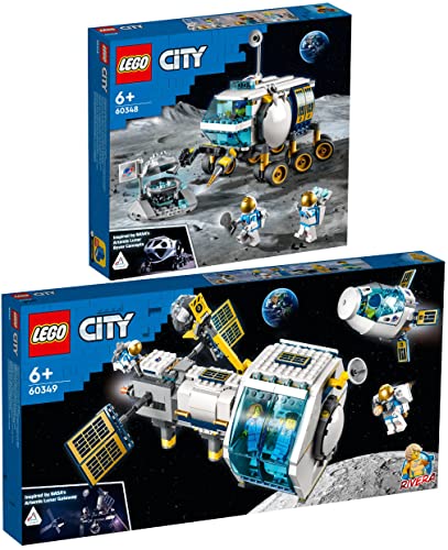 Lego City 2er Set: 60348 Mond-Rover & 60349 Mond-Raumstation von BRICKCOMPLETE