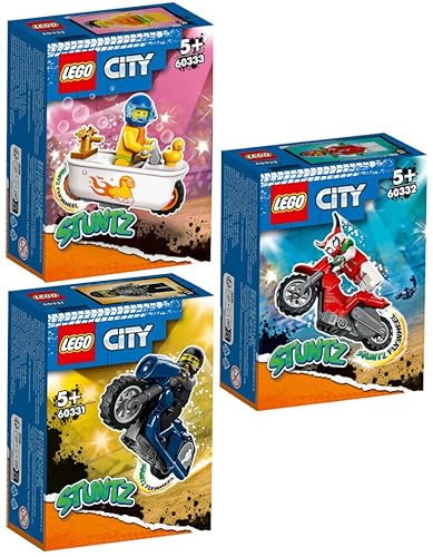 Lego City 3er Set: 60333 Badewannen-Stuntbike, 60332 Skorpion-Stuntbike & 60331 Cruiser-Stuntbike von BRICKCOMPLETE