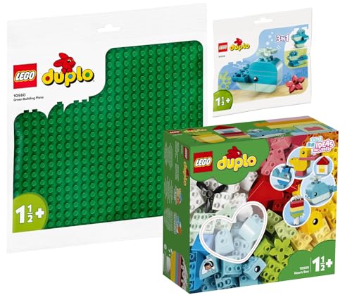 Lego DUPLO 3er Set: 10909 Mein erster Bauspaß, 10980 Bauplatte in Grün & 30648 Wal von BRICKCOMPLETE
