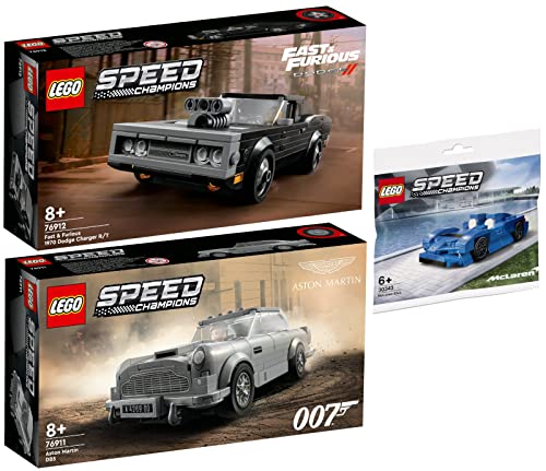 Lego Speed Champions 3er Set: 76911 007 Aston Martin DB5, 76912 Fast & Furious 1970 Dodge Charger R/T & 30343 McLaren Elva von BRICKCOMPLETE