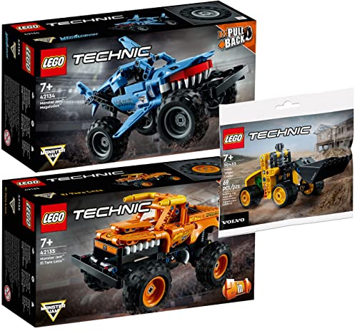 Lego Technic 3er Set: 42134 Monster Jam Megalodon, 42135 Monster Jam EL Toro Loco & 30433 Radlager von BRICKCOMPLETE