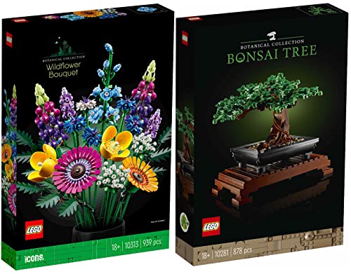 Lego 2er Set: 10281 Bonsai Baum & 10313 Wildblumenstrauß von BRICKCOMPLETE