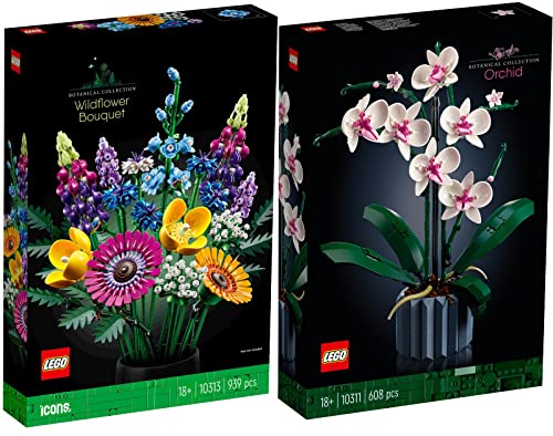 Lego 2er Set: 10311 Orchidee & 10313 Wildblumenstrauß von BRICKCOMPLETE