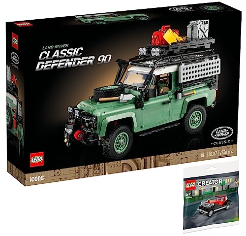 Lego 2er Set: 10317 Klassischer Land Rover Defender 90 & 30644 Oldtimer Polybag von BRICKCOMPLETE