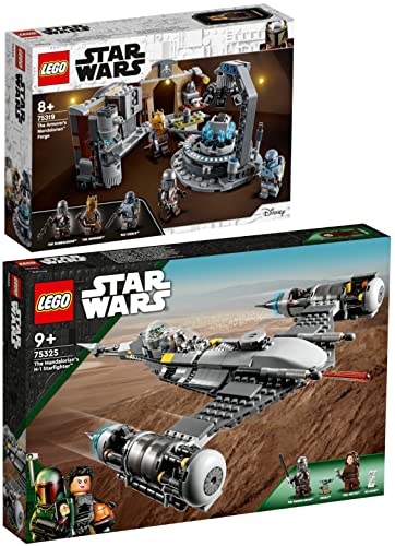 Lego 2er Set: 75325 Der N-1 Starfighter des Mandalorianers & 75319 Die mandalorianische Schmiede der Waffenschmiedin von BRICKCOMPLETE