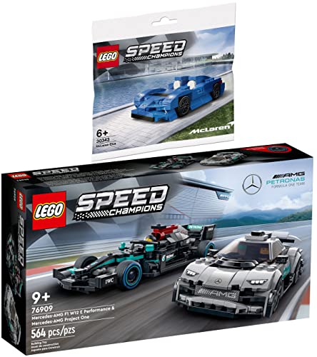 Lego 2er Set: 76909 Mercedes-AMG F1 W12 E Performance & Mercedes-AMG Project One & 30343 McLaren Elva von BRICKCOMPLETE