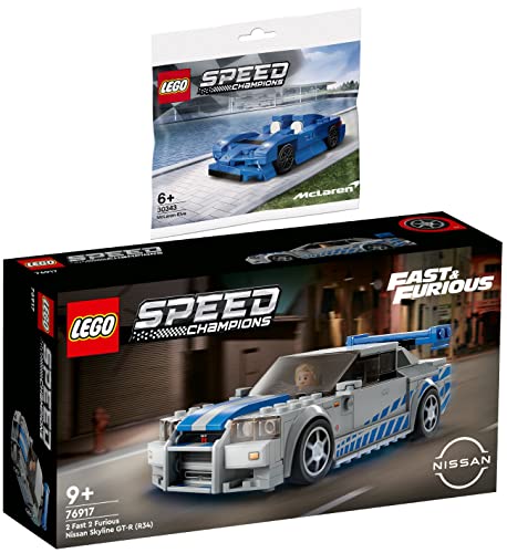 Lego 2er Set: 76917 2 Fast 2 Furious Nissan Skyline GT-R (R34) & 30343 McLaren Elva von BRICKCOMPLETE
