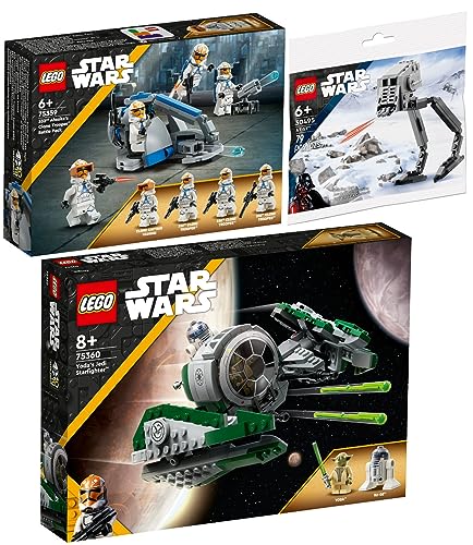 Lego 3er Set: 75360 Yodas Jedi Starfighter, 75359 Ahsokas Clone Trooper der 332. Kompanie Battle Pack & 30495 at-ST Polybag von BRICKCOMPLETE